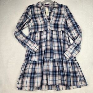 Miami by Francescas Women's‎ White Black Pink Plaid Dress Size Small Layered
